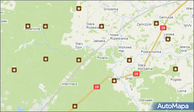 mapa Polanki gmina Sokółka, Polanki gmina Sokółka na mapie Targeo