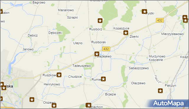 mapa Połażejewo, Połażejewo na mapie Targeo