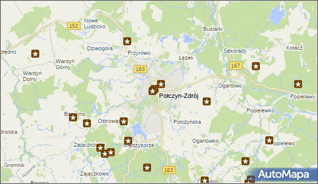 mapa Połczyn-Zdrój, Połczyn-Zdrój na mapie Targeo