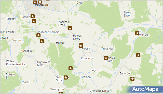 mapa Połoski, Połoski na mapie Targeo