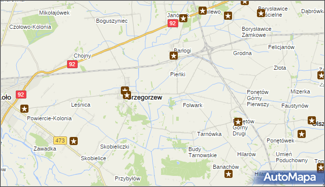 mapa Ponętów Dolny, Ponętów Dolny na mapie Targeo