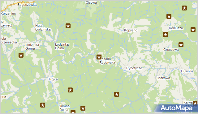 mapa Posada Rybotycka, Posada Rybotycka na mapie Targeo