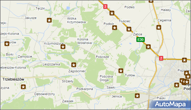 mapa Pościsze, Pościsze na mapie Targeo