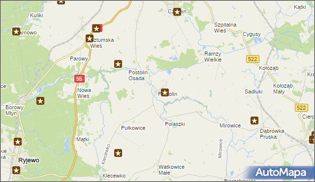 mapa Postolin gmina Sztum, Postolin gmina Sztum na mapie Targeo