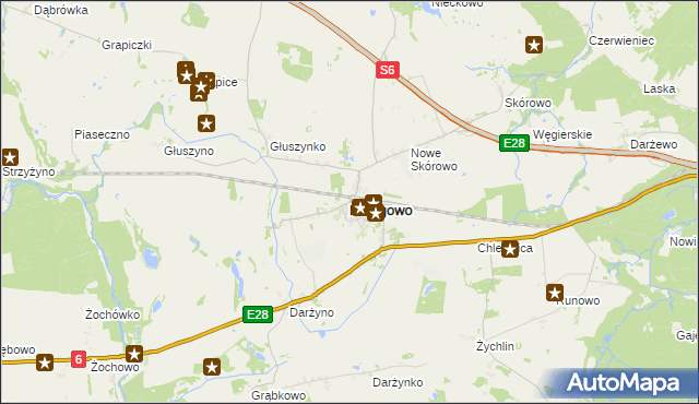 mapa Potęgowo powiat słupski, Potęgowo powiat słupski na mapie Targeo