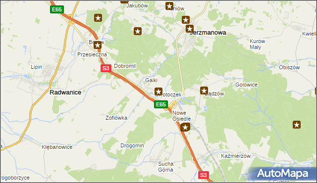 mapa Potoczek gmina Jerzmanowa, Potoczek gmina Jerzmanowa na mapie Targeo