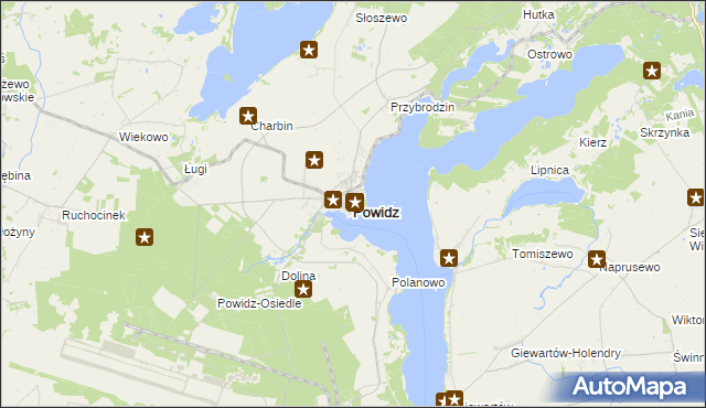 mapa Powidz powiat słupecki, Powidz powiat słupecki na mapie Targeo