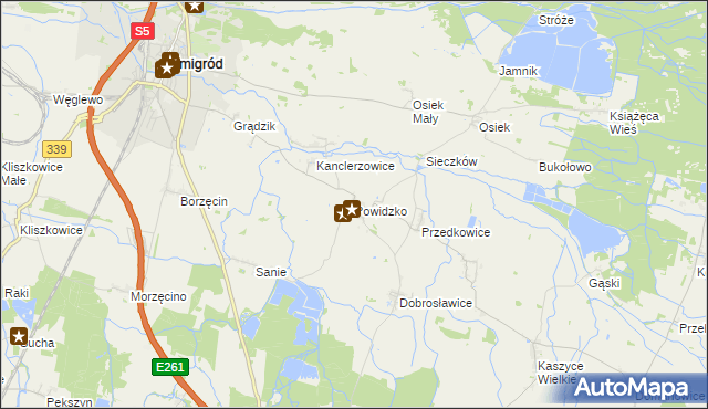 mapa Powidzko, Powidzko na mapie Targeo