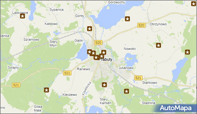 mapa Prabuty powiat kwidzyński, Prabuty powiat kwidzyński na mapie Targeo