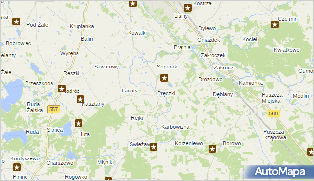 mapa Pręczki, Pręczki na mapie Targeo