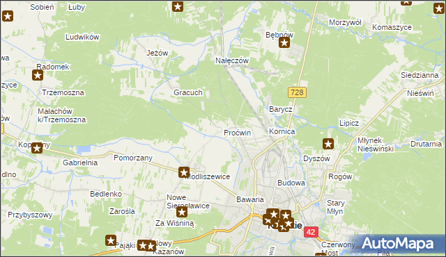 mapa Proćwin, Proćwin na mapie Targeo