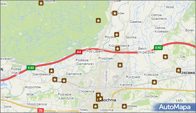 mapa Proszówki, Proszówki na mapie Targeo