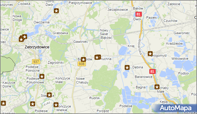 mapa Pruchna, Pruchna na mapie Targeo