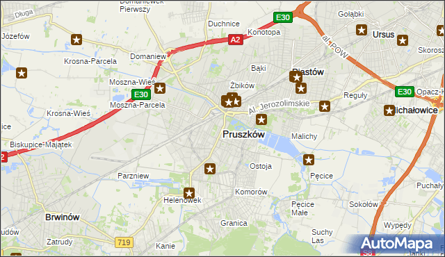 mapa Pruszków, Pruszków na mapie Targeo