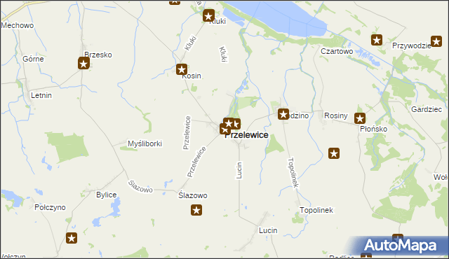 mapa Przelewice powiat pyrzycki, Przelewice powiat pyrzycki na mapie Targeo