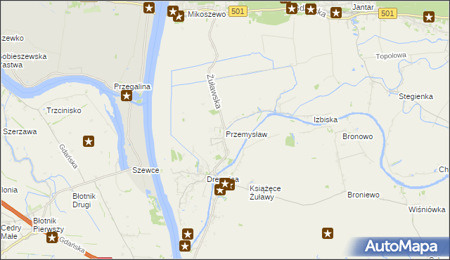 mapa Przemysław gmina Stegna, Przemysław gmina Stegna na mapie Targeo