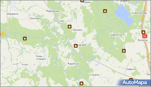 mapa Przeradz gmina Grzmiąca, Przeradz gmina Grzmiąca na mapie Targeo