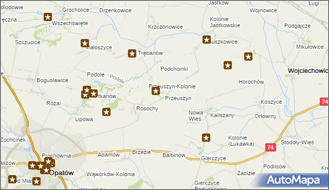 mapa Przeuszyn, Przeuszyn na mapie Targeo