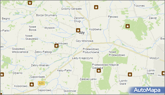 mapa Przewodowo Poduchowne, Przewodowo Poduchowne na mapie Targeo