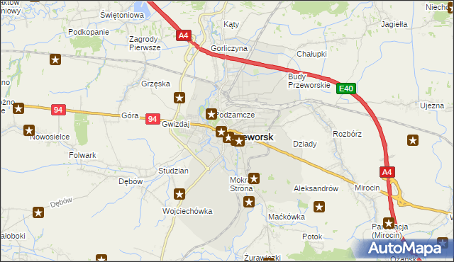 mapa Przeworsk, Przeworsk na mapie Targeo