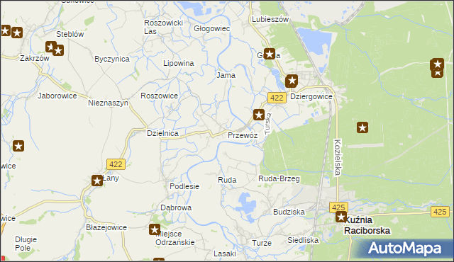 mapa Przewóz gmina Cisek, Przewóz gmina Cisek na mapie Targeo