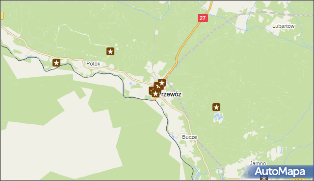 mapa Przewóz powiat żarski, Przewóz powiat żarski na mapie Targeo