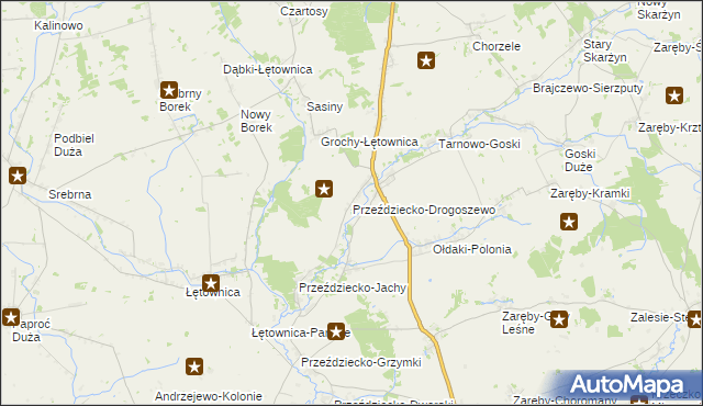 mapa Przeździecko-Drogoszewo, Przeździecko-Drogoszewo na mapie Targeo