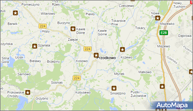 mapa Przodkowo, Przodkowo na mapie Targeo