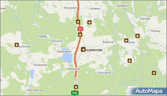 mapa Przybiernów, Przybiernów na mapie Targeo