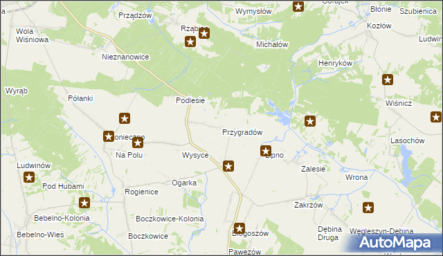 mapa Przygradów, Przygradów na mapie Targeo