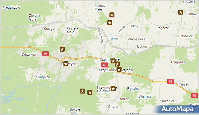 mapa Przymiłowice, Przymiłowice na mapie Targeo