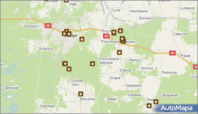 mapa Przymiłowice Gajówka, Przymiłowice Gajówka na mapie Targeo