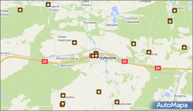 mapa Przytoczna, Przytoczna na mapie Targeo