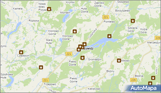 mapa Przywidz powiat gdański, Przywidz powiat gdański na mapie Targeo