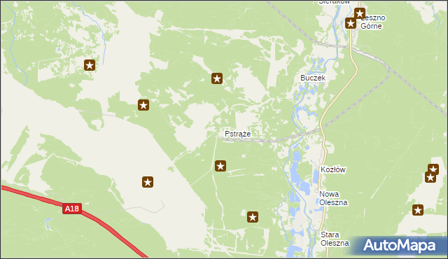 mapa Pstrąże, Pstrąże na mapie Targeo