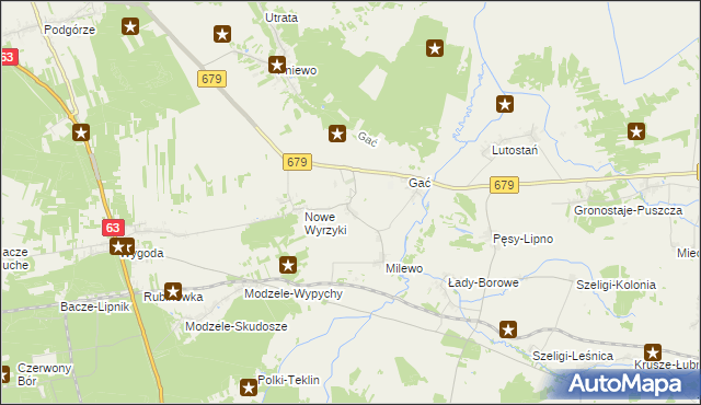 mapa Puchały gmina Łomża, Puchały gmina Łomża na mapie Targeo