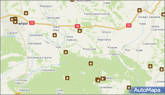 mapa Pulczynów, Pulczynów na mapie Targeo