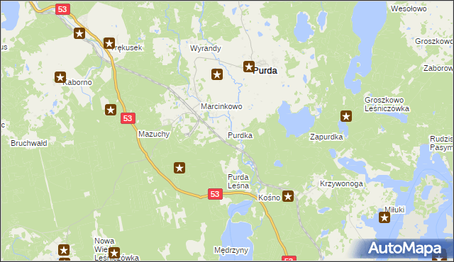 mapa Purdka, Purdka na mapie Targeo