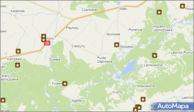 mapa Pusta Dąbrówka, Pusta Dąbrówka na mapie Targeo