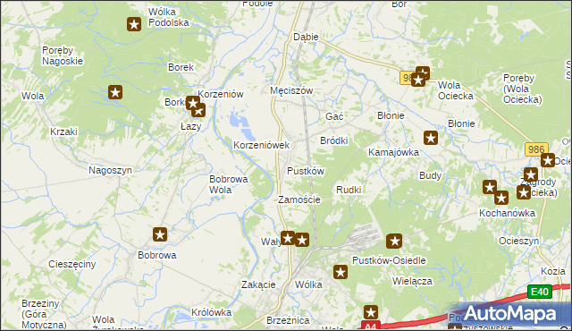 mapa Pustków gmina Dębica, Pustków gmina Dębica na mapie Targeo