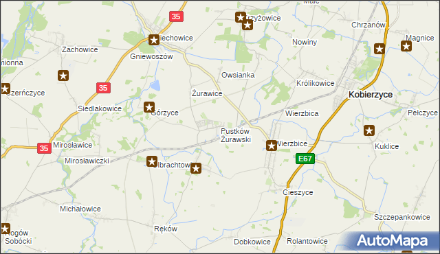 mapa Pustków Żurawski, Pustków Żurawski na mapie Targeo