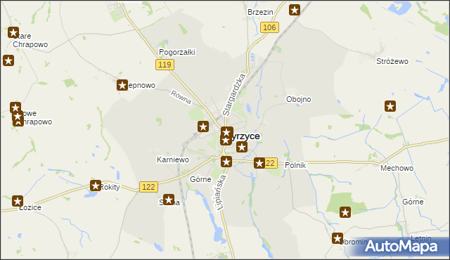 mapa Pyrzyce, Pyrzyce na mapie Targeo
