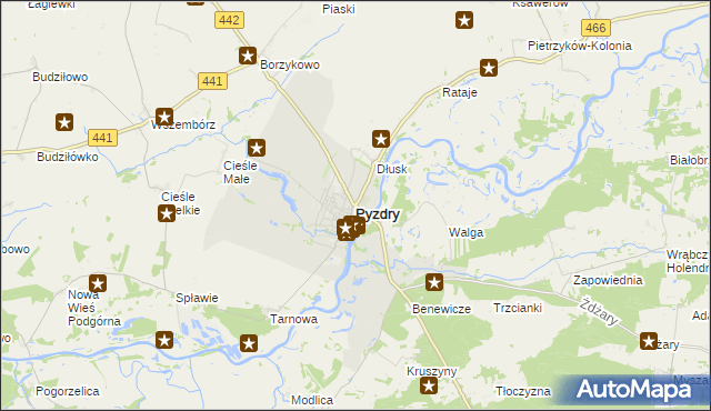 mapa Pyzdry, Pyzdry na mapie Targeo