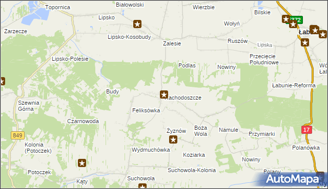 mapa Rachodoszcze, Rachodoszcze na mapie Targeo