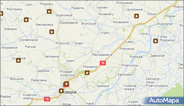 mapa Rachwałowice, Rachwałowice na mapie Targeo