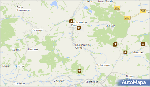 mapa Raciborowice Górne, Raciborowice Górne na mapie Targeo