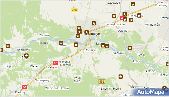 mapa Raciszyn, Raciszyn na mapie Targeo