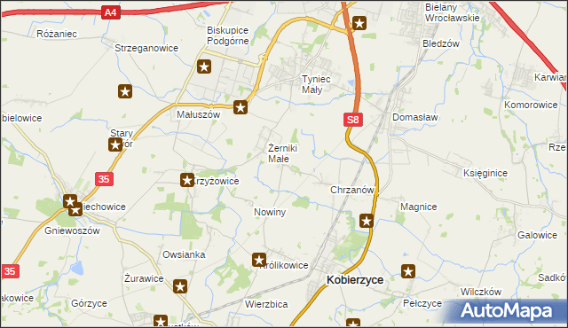 mapa Racławice Wielkie, Racławice Wielkie na mapie Targeo