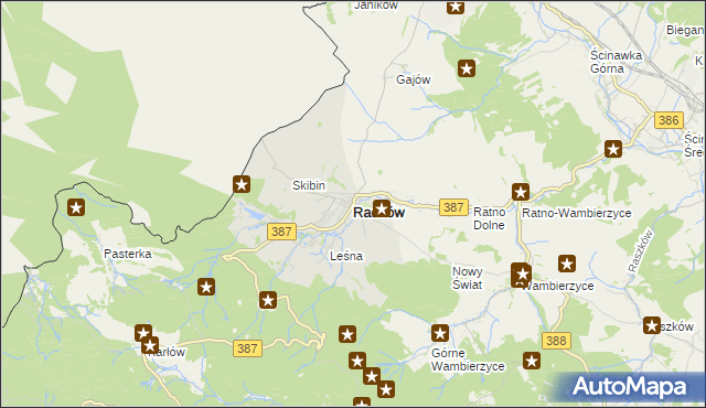 mapa Radków powiat kłodzki, Radków powiat kłodzki na mapie Targeo