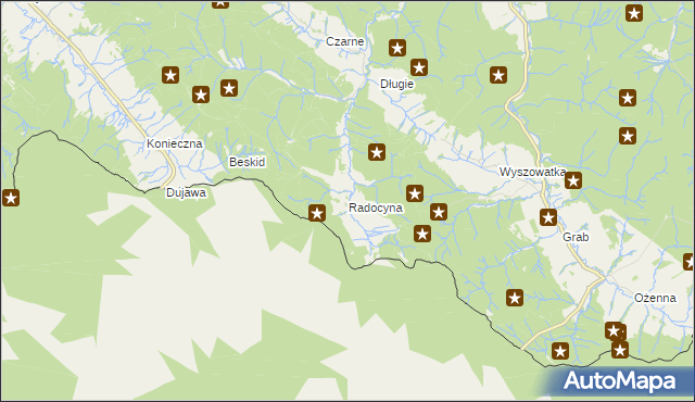 mapa Radocyna, Radocyna na mapie Targeo